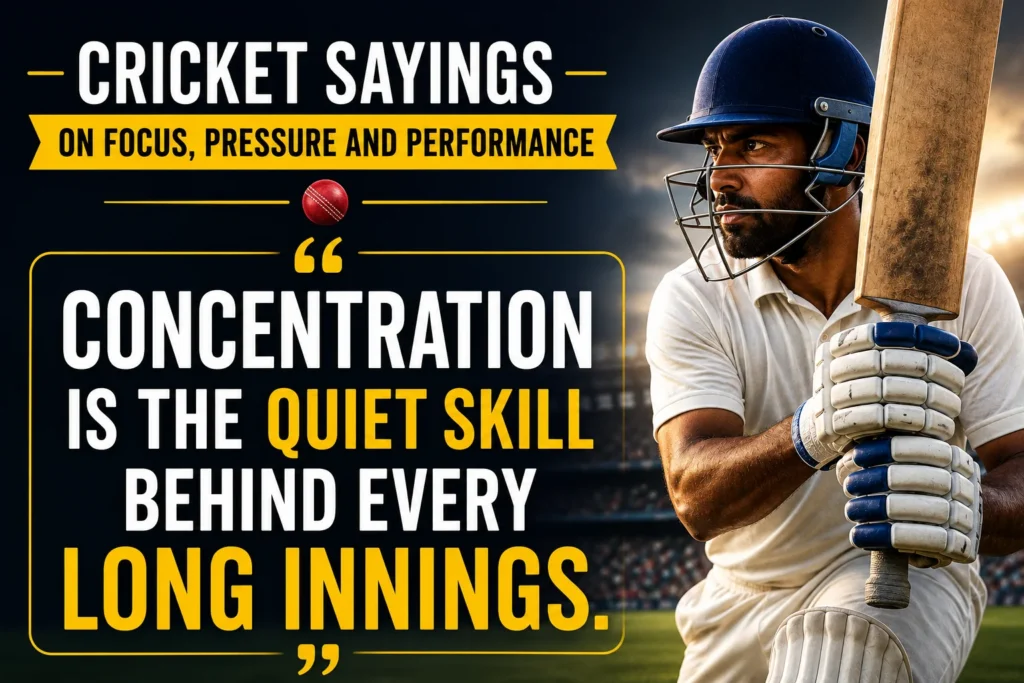 Cricket Sayings on Focus, Pressure and Performance