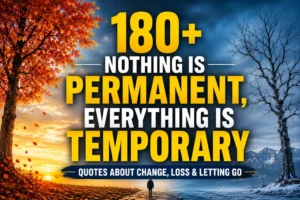 180+ Nothing Is Permanent, Everything Is Temporary Quotes About Change, Loss & Letting Go