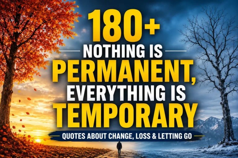 180+ Nothing Is Permanent, Everything Is Temporary Quotes About Change, Loss & Letting Go