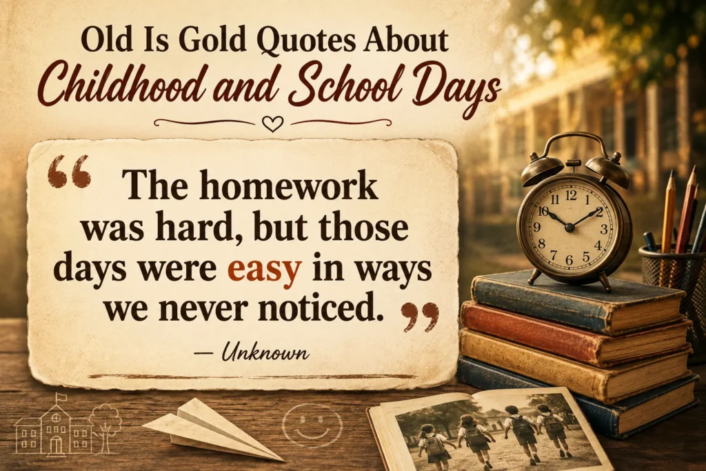 Old Is Gold Quotes About Childhood and School Days