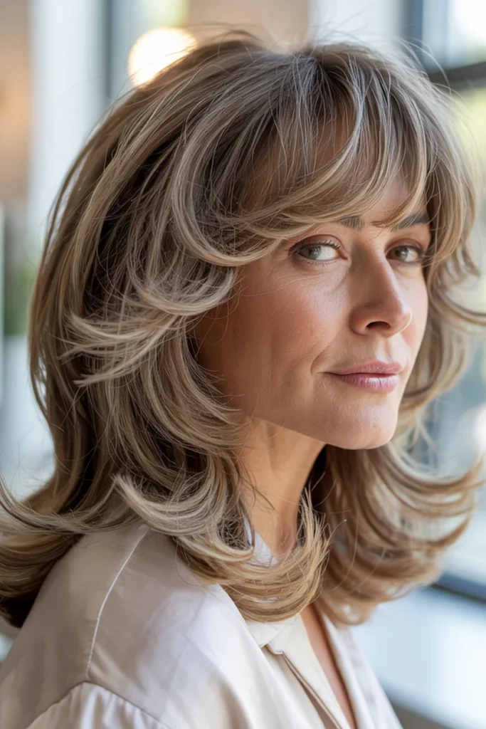 Layered Hair With Wispy Bangs