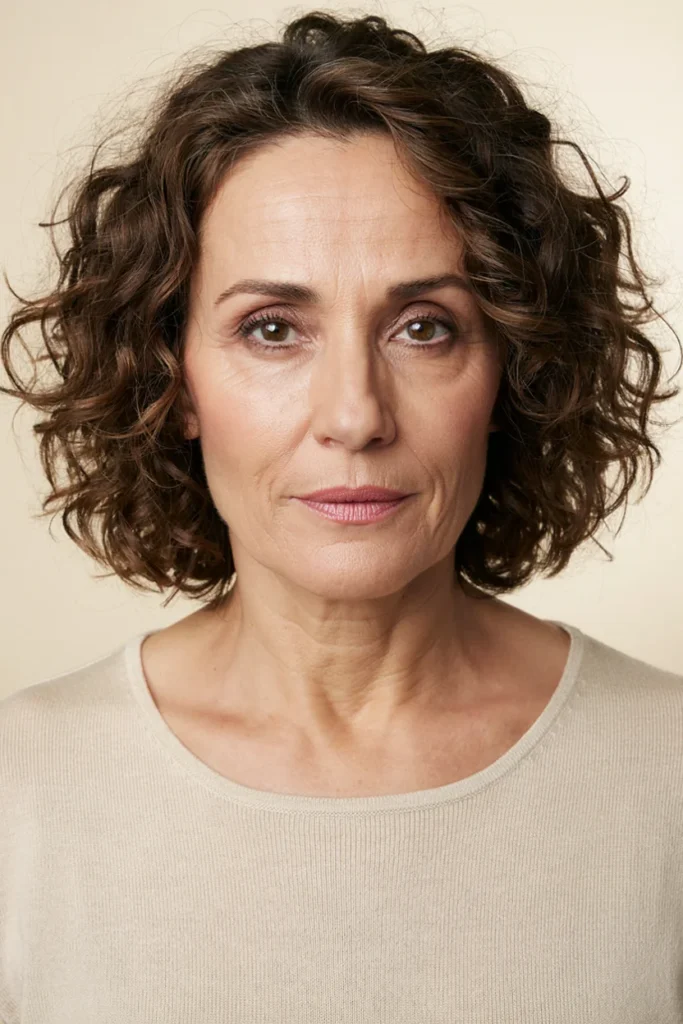 Curly Chin-Length Bob