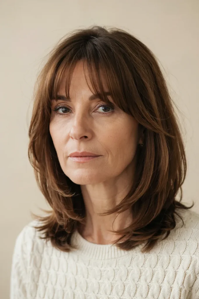 Layered Bob With Curtain Bangs