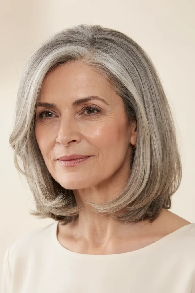 Layered Bob With Gray Hair