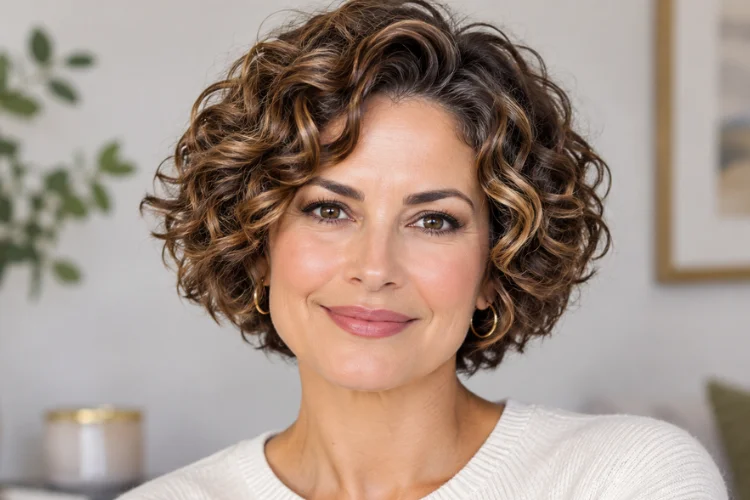 23 Short Curly Hairstyles for Women Over 40