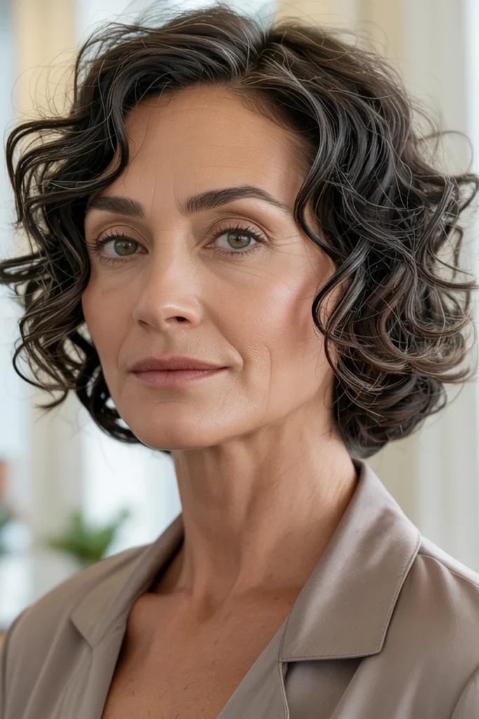 Chin-Length Curly Bob