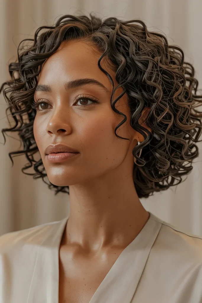 Curly Bob With Face-Framing Layers