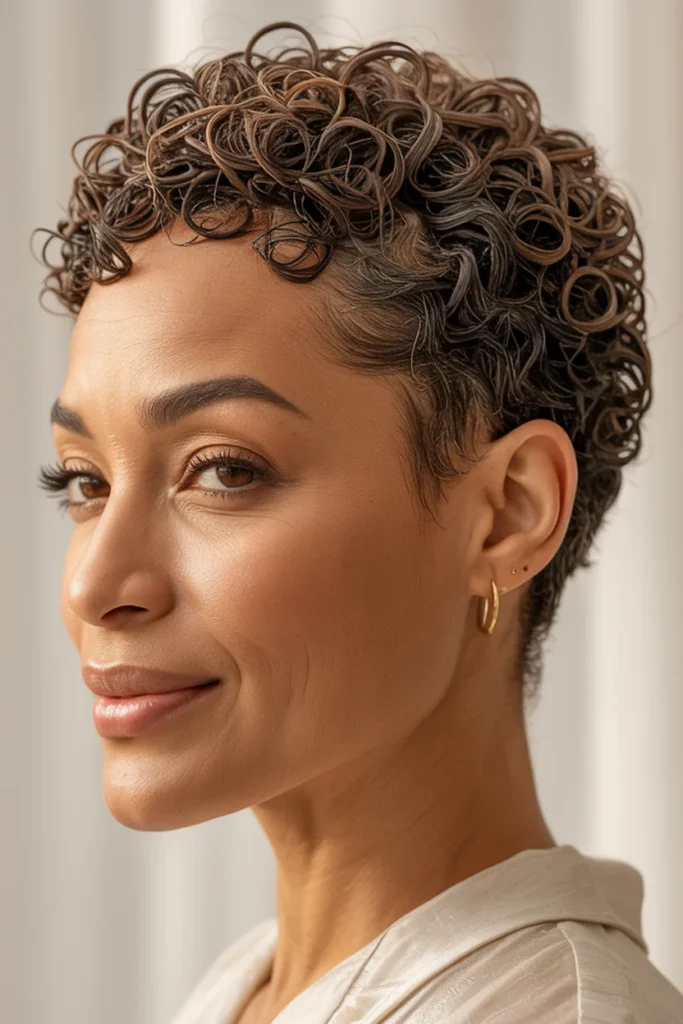 Curly Crop With Tapered Sides