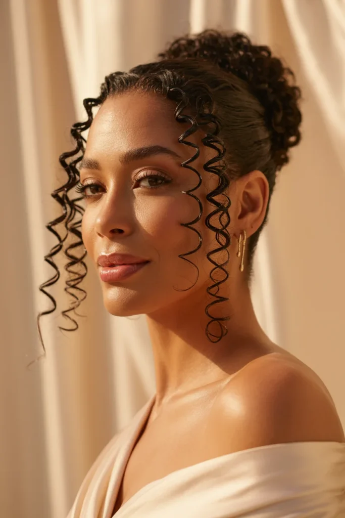 Curly Updo With Face-Framing Curls