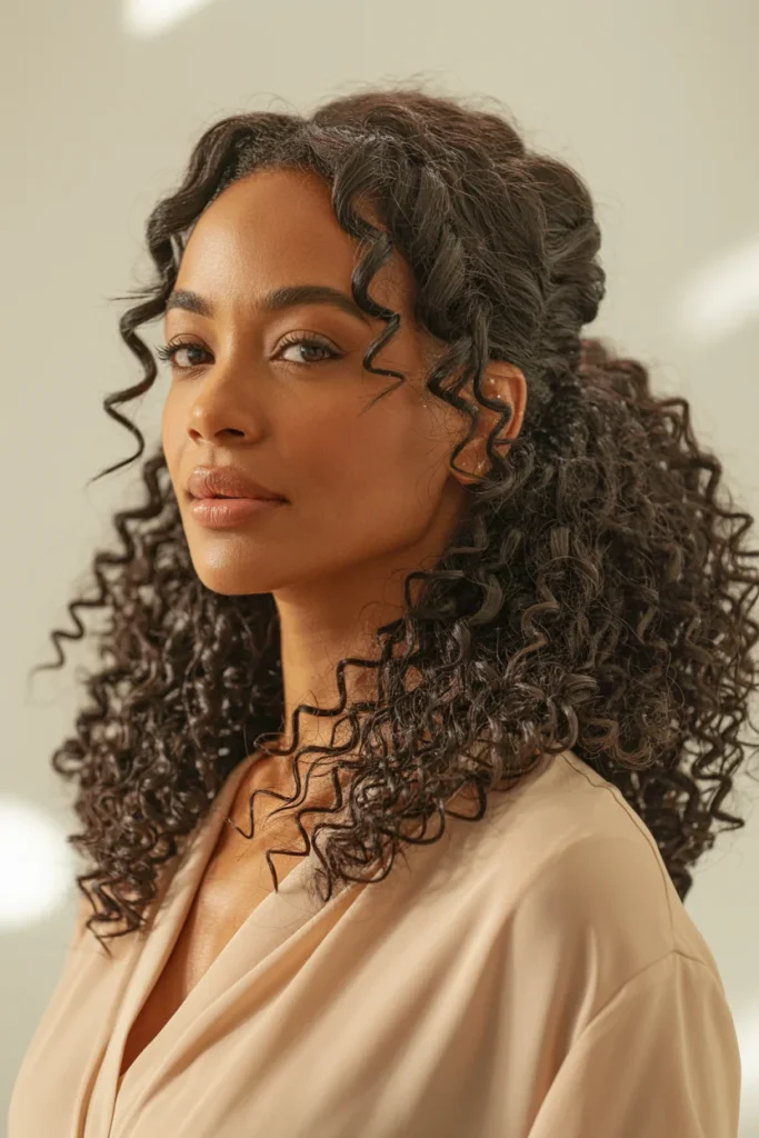 Half-Up Curly Hairstyle