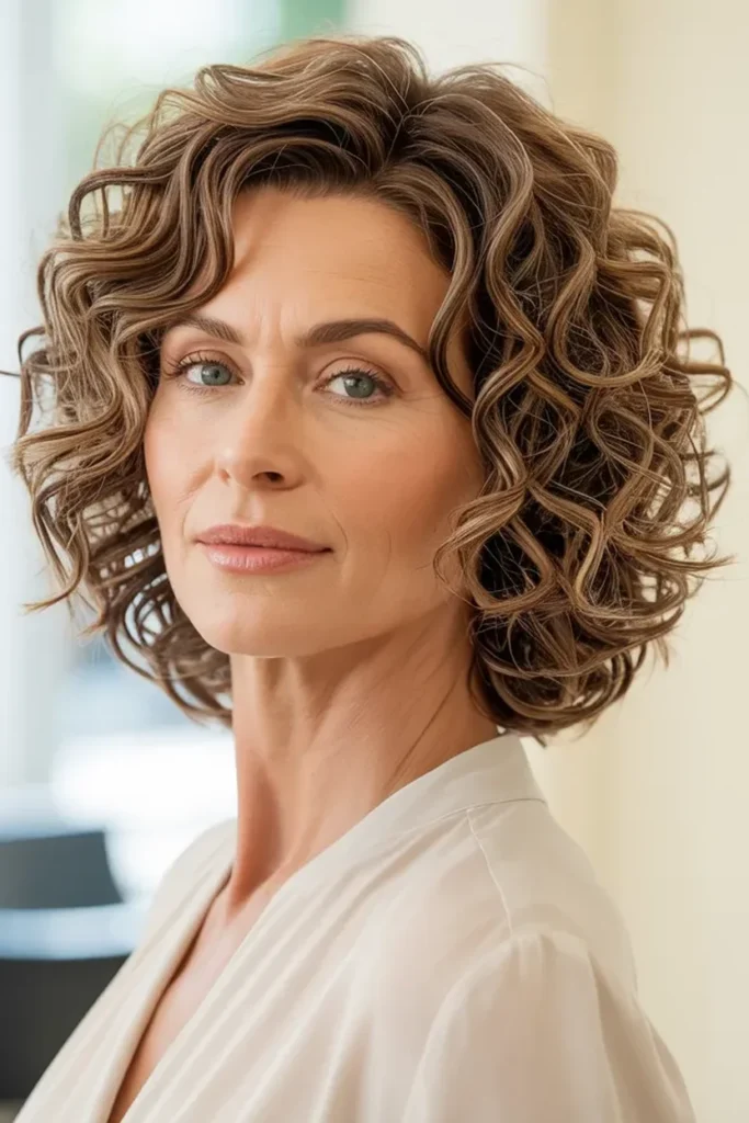 Layered Curly Bob