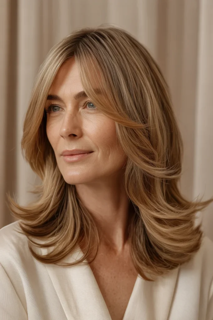 Layered Cut With Curtain Bangs