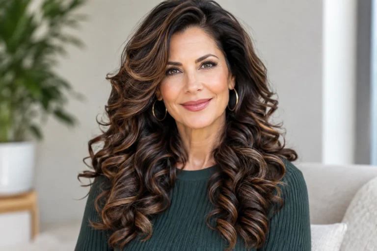 21 Long Curly Hairstyles for Women Over 40