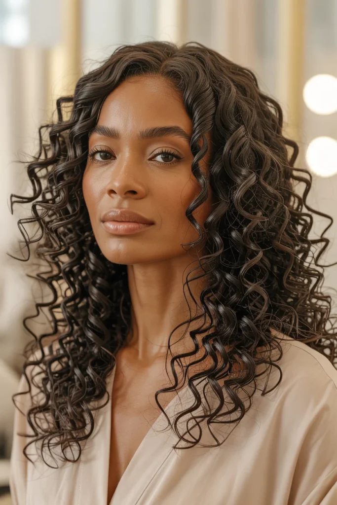 Long Layered Curly Hairstyle