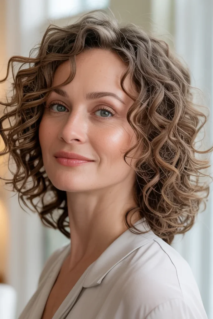 Low-Maintenance Medium Curly Cut