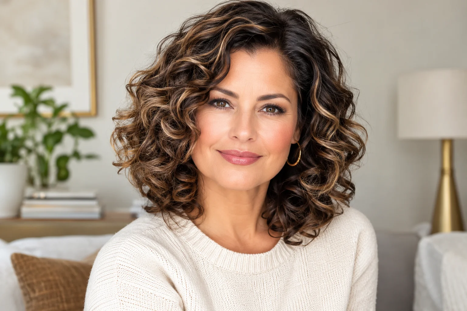 25 Medium Curly Hairstyles for Women Over 40