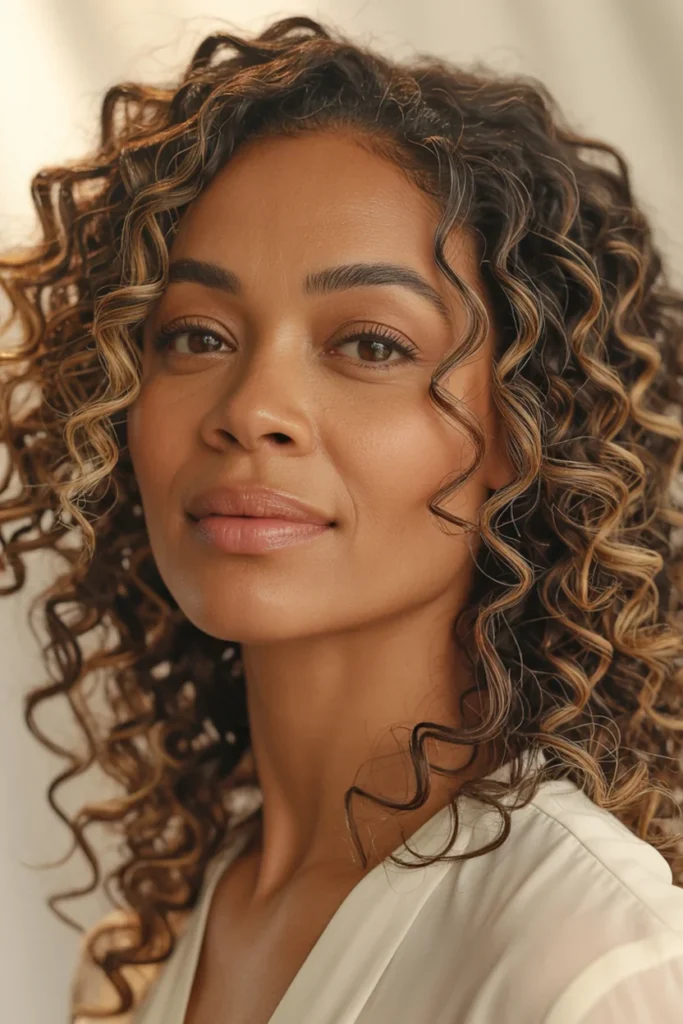 Medium-Length Curls With Highlights
