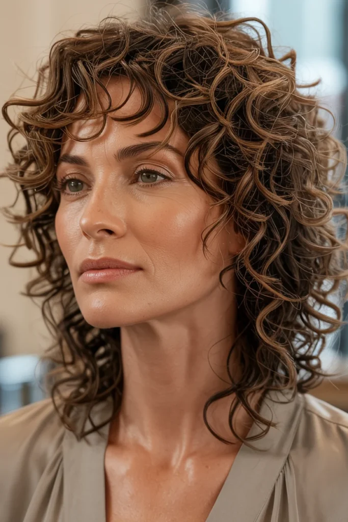 Medium-Length Curly Wolf Cut