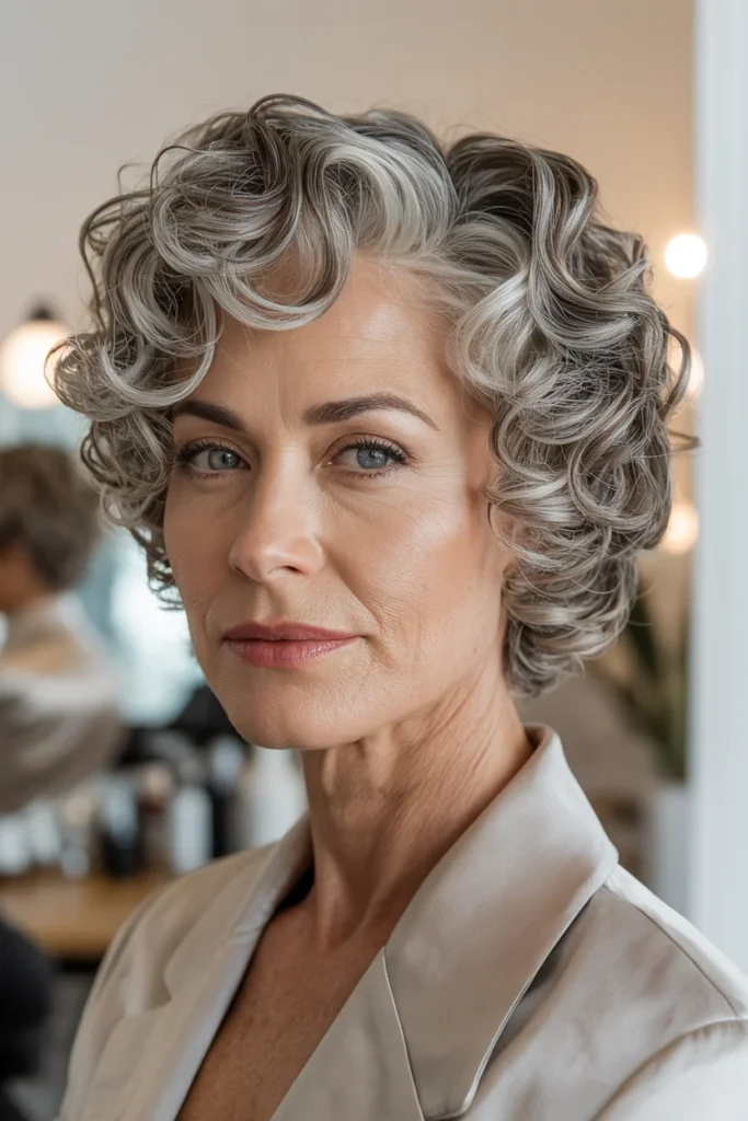 Salt-and-Pepper Short Curls