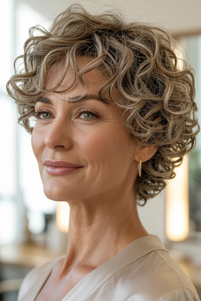 Wispy Bangs with Short Curls