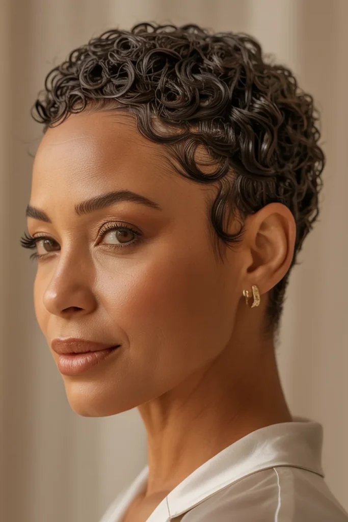 Short Curly Pixie Cut