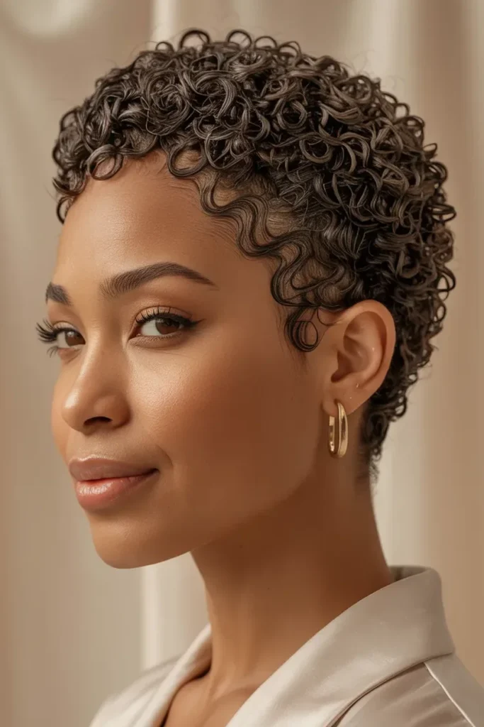 Short Tapered Curly Cut