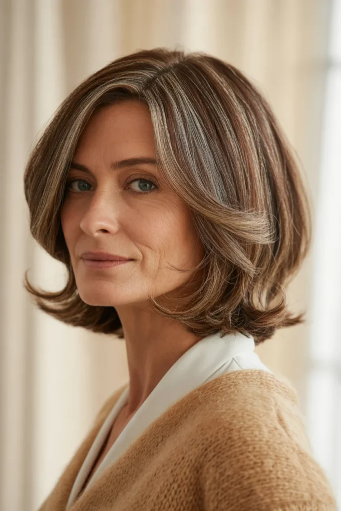 Side-Parted Layered Bob