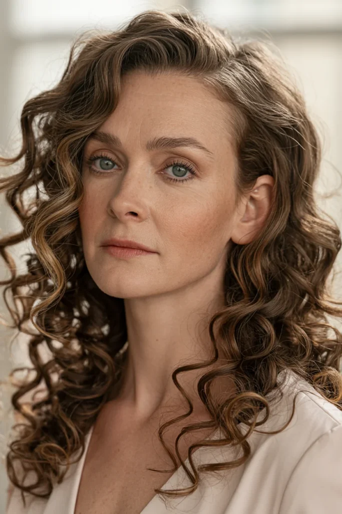 Side-Parted Long Curls