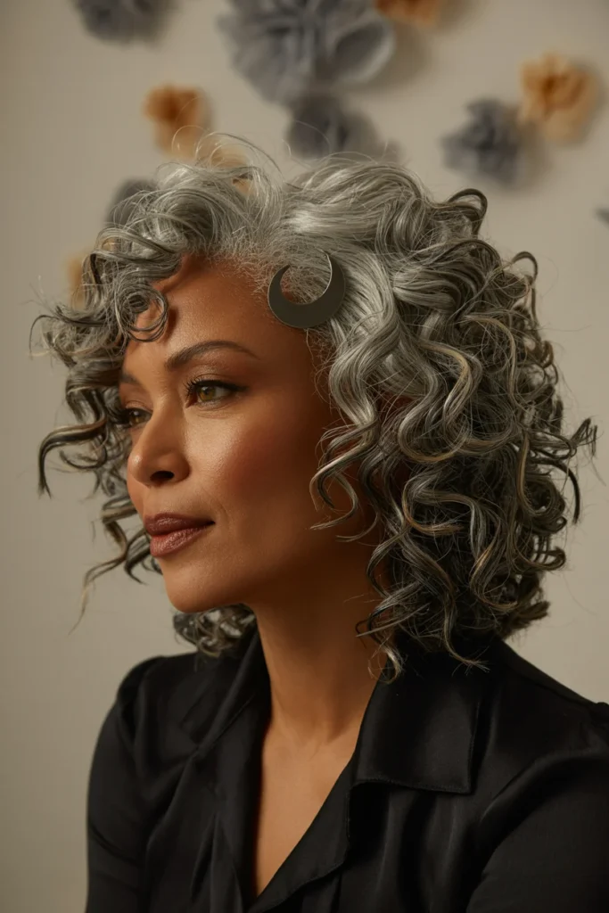  Silver Gray Curls for a Witchy Halloween Look