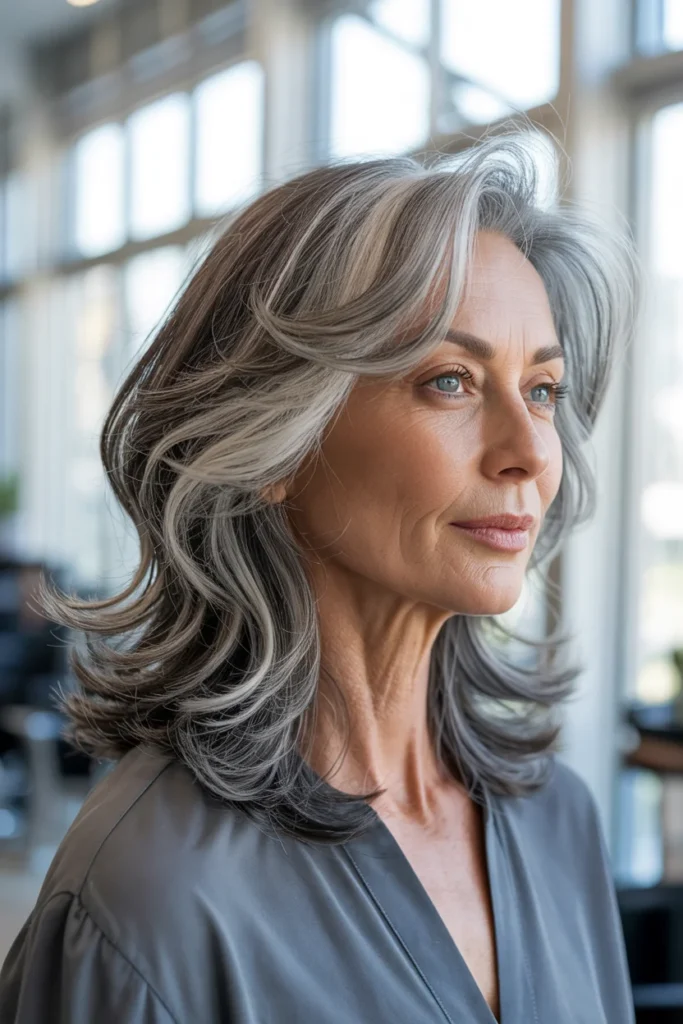 Wolf Cut With Gray or Silver Hair