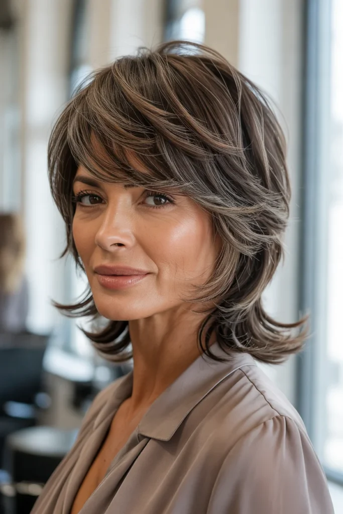 Wolf Cut With Side-Swept Bangs