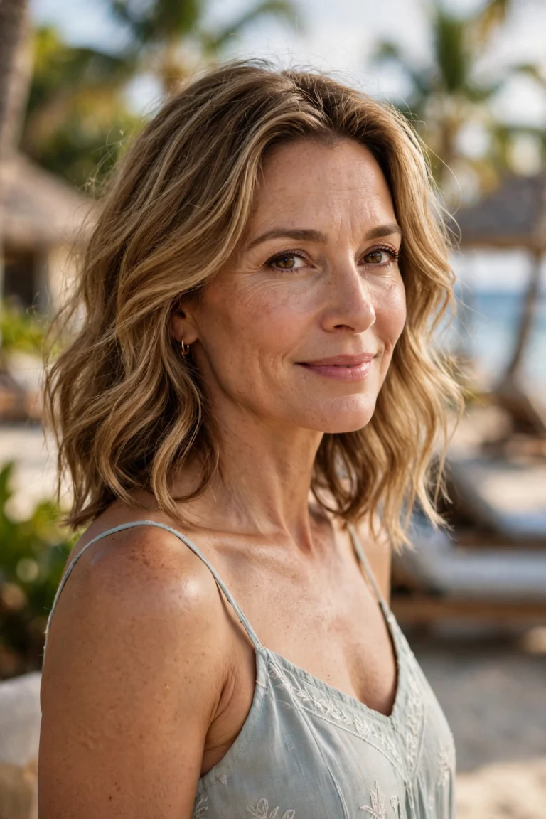 Soft Beach Waves hairstyle for women over 40
