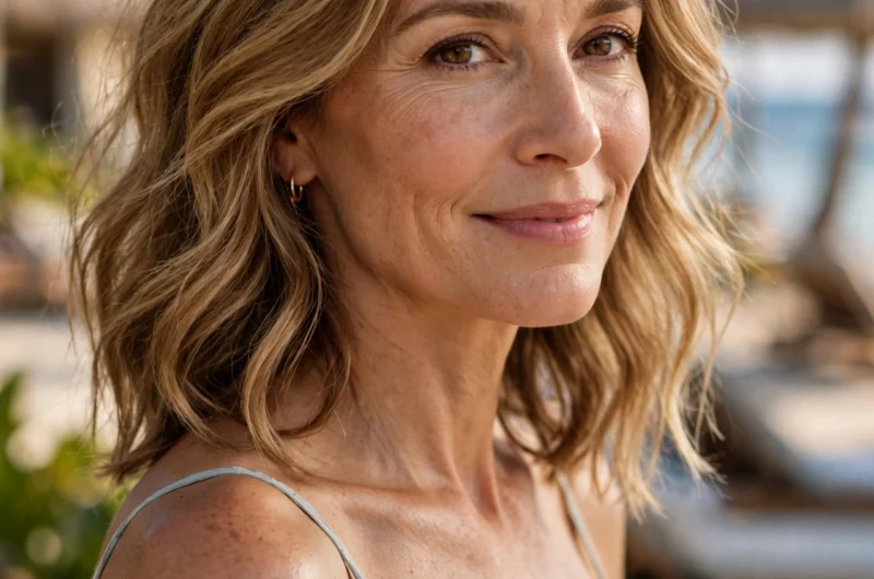 Soft Beach Waves hairstyle for women over 40