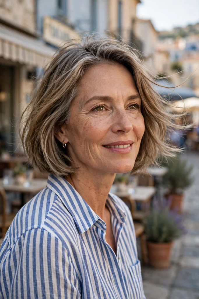 Breezy Chin Bob hairstyle for women over 40
