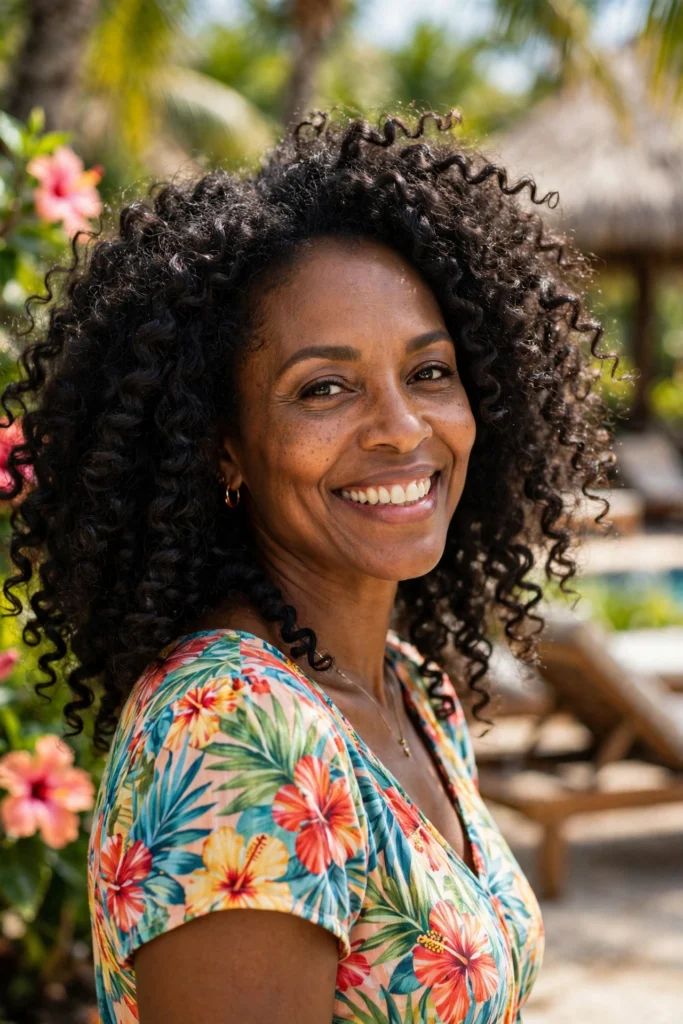Wash And Go Curls hairstyle for women over 40