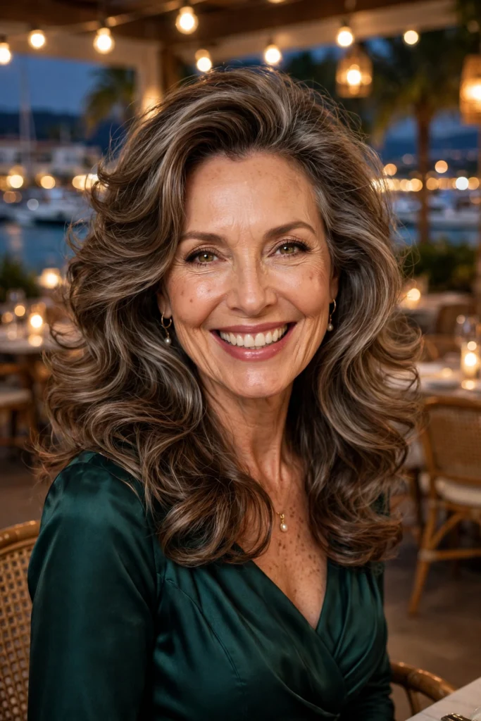 Resort Dinner Blowout hairstyle for women over 40