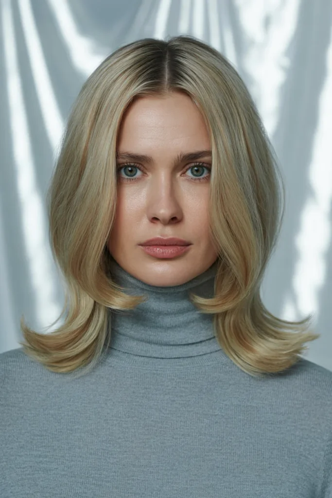 Ash Blonde Shoulder-Length Hair