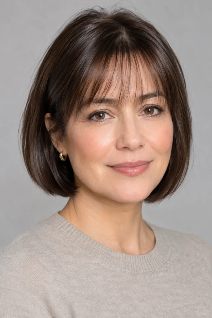 Chin-Length Bob With Wispy Bangs