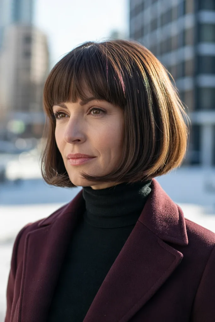 Chin-Length Bob With Bangs
