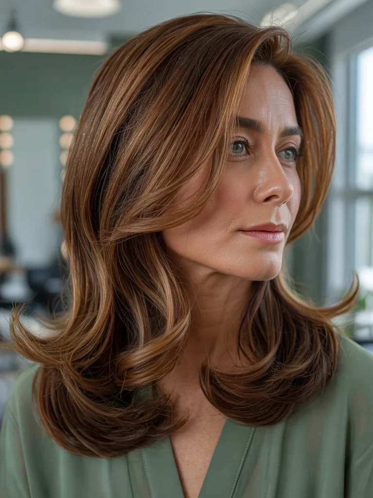 Classic Caramel Highlights on Brown Hair