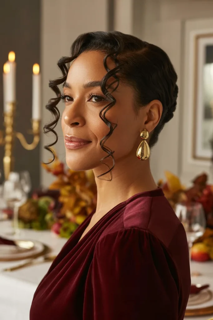 Curly Updo With Face-Framing Pieces