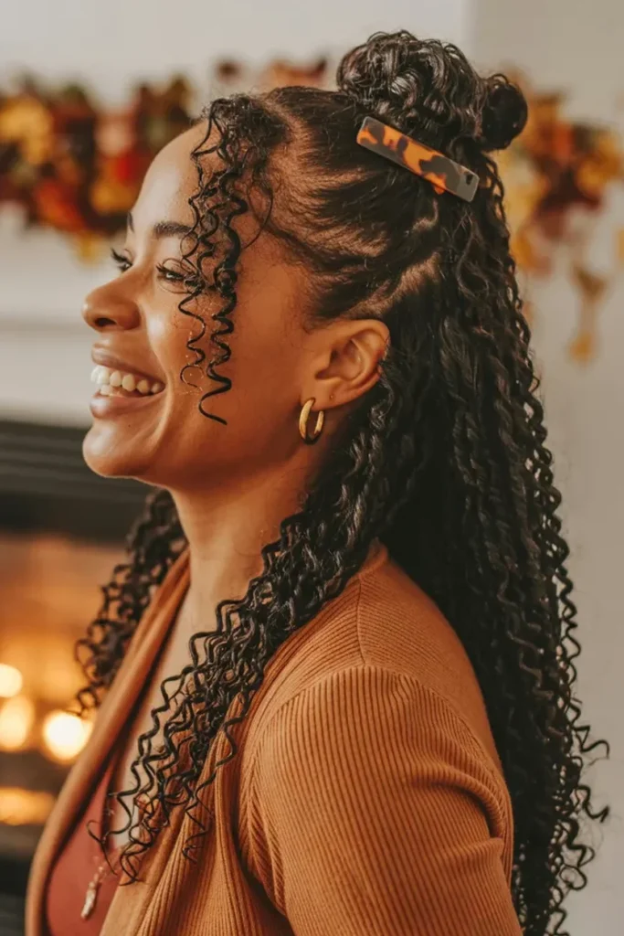 Half-Up Curly Hairstyle