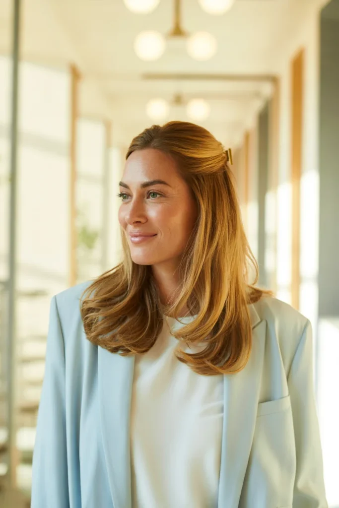 Half-Up Hairstyle With Loose Waves