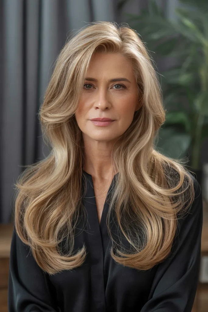 Long Blonde Hair with Face-Framing Layers