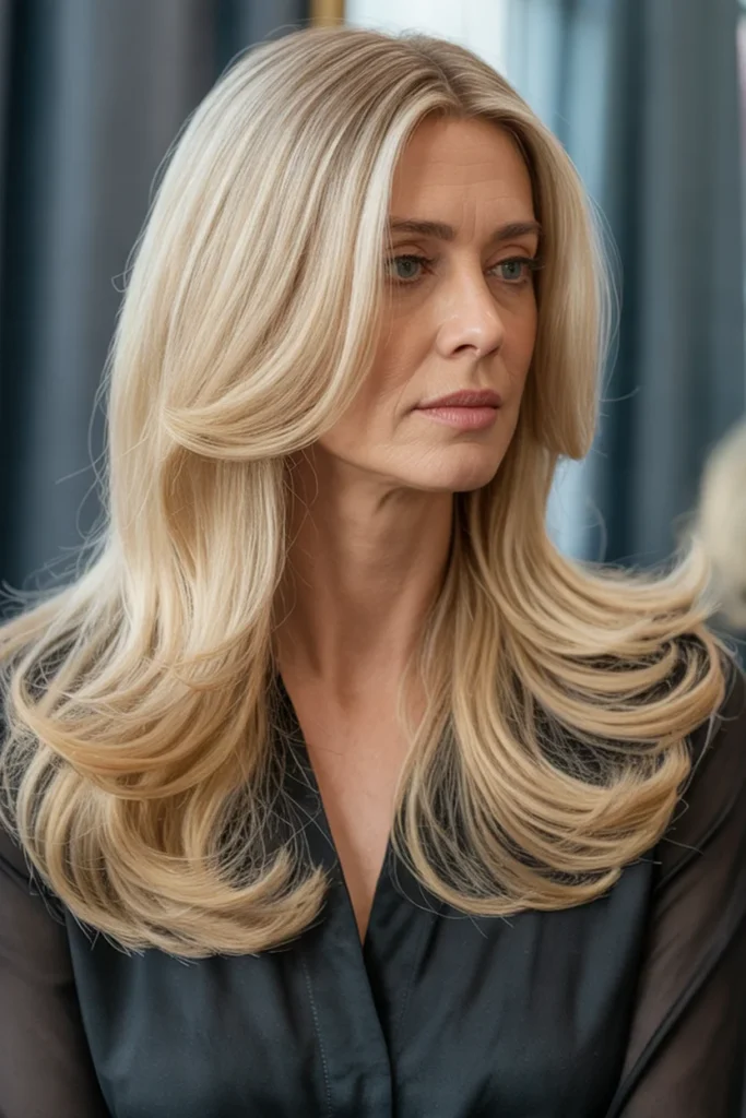Long Blonde Hair with Soft Layers