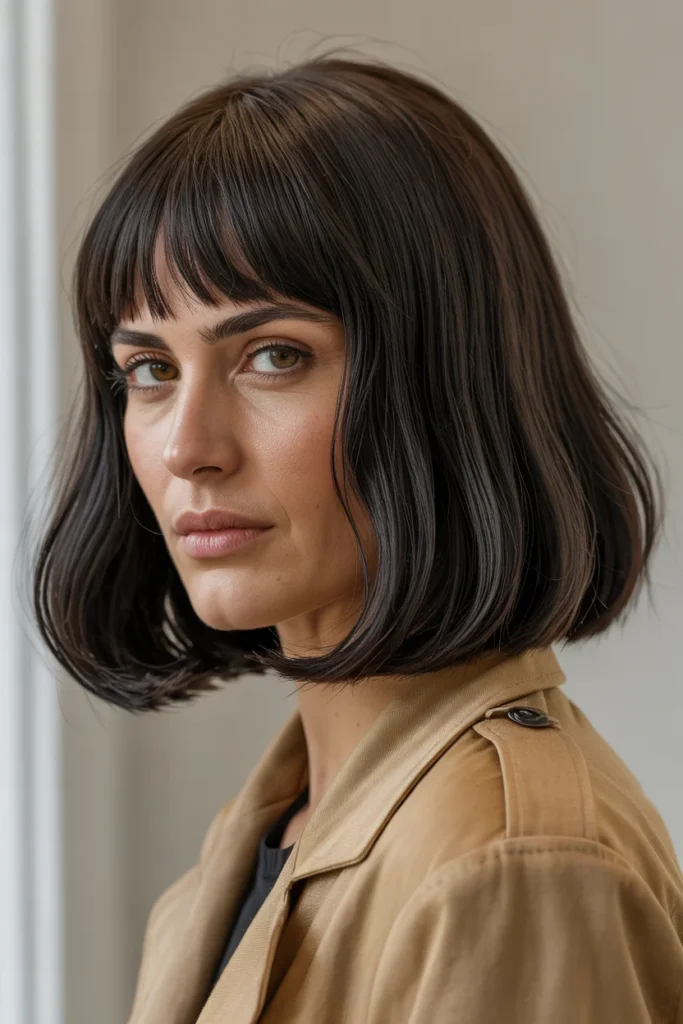 Long Bob With Blunt Bangs