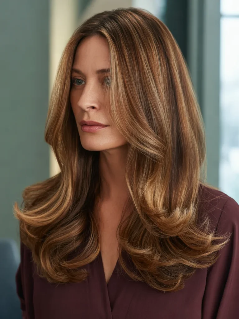 Long Brown Hair With Caramel Ribbons