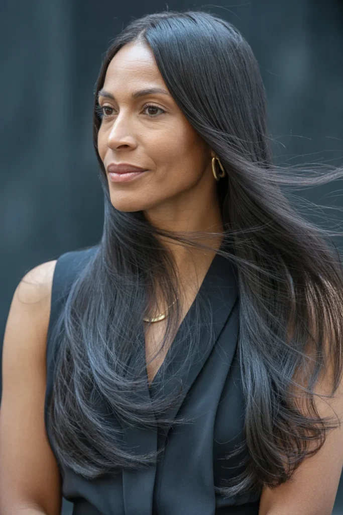 Long Silky Straight Hair