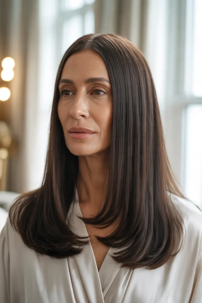 Long Center-Parted Hair