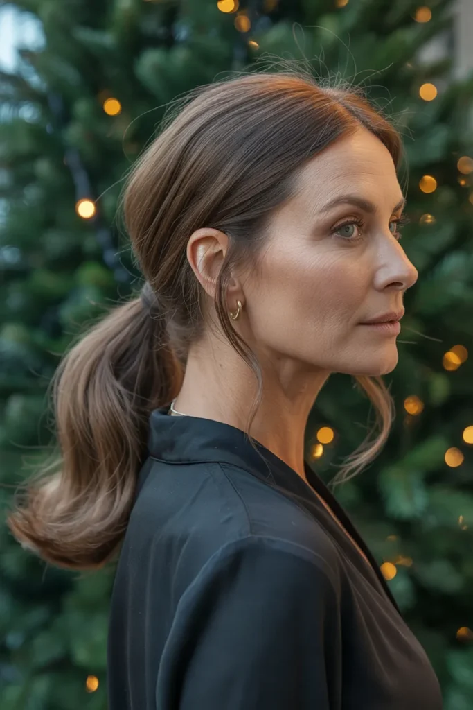 Low Ponytail With Face-Framing Pieces